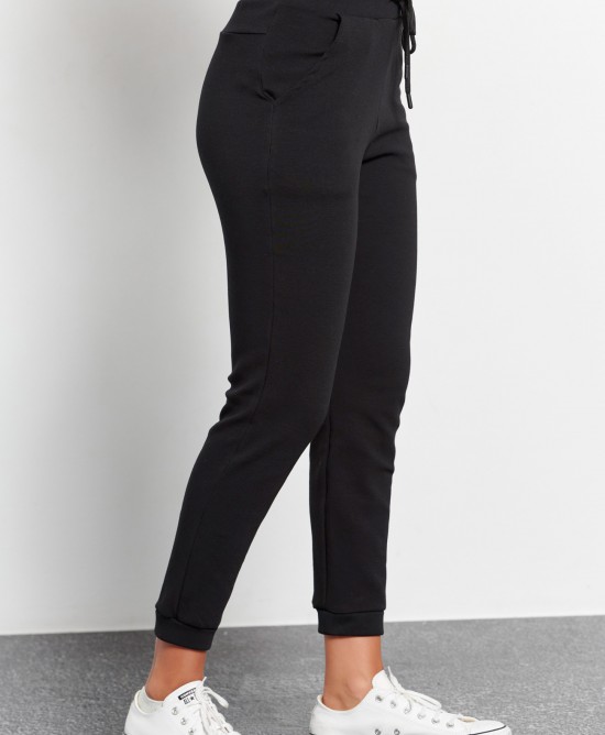 BodyTalk Γυναικείο παντελόνι φόρμας με λάστιχο jogger skiny μαύρο