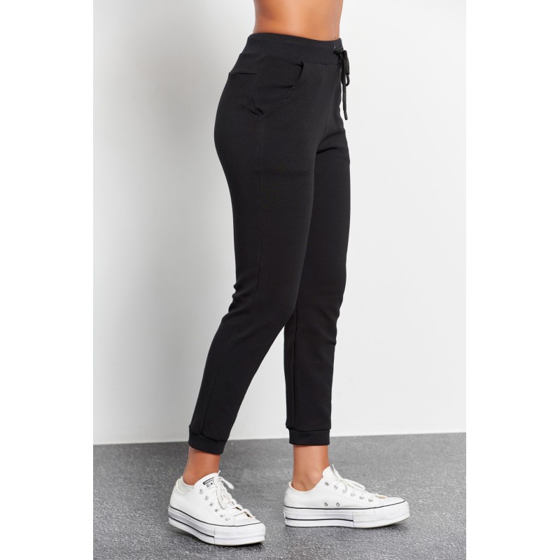 BodyTalk Γυναικείο παντελόνι φόρμας με λάστιχο jogger skiny μαύρο BodyTalk Γυναικείο παντελόνι φόρμας με λάστιχο jogger skiny μαύρο