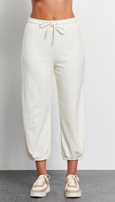 BodyTalk Γυναικείο παντελόνι σαλβάρι 7/8 "less is more"εκρού