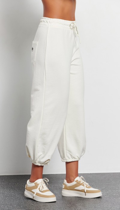 BodyTalk Γυναικείο παντελόνι σαλβάρι 7/8 "less is more"εκρού