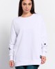 BodyTalk Γυναικεία μπλούζα φούτερ 'ALLIN' με λαιμόκοψη oversized άσπρη