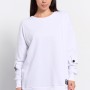 BodyTalk Γυναικεία μπλούζα φούτερ 'ALLIN' με λαιμόκοψη oversized άσπρη