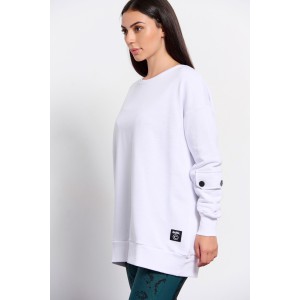BodyTalk Women's long oversized sweatshirt ''ALLIN'' white