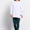 BodyTalk Γυναικεία μπλούζα φούτερ 'ALLIN' με λαιμόκοψη oversized άσπρη