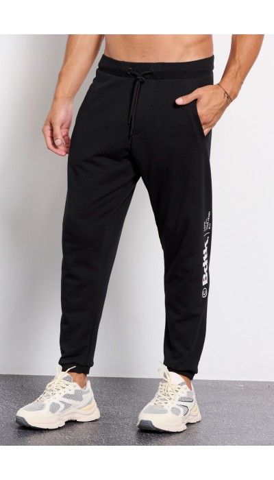 BodyTalk Ανδρικό παντελόνι φόρμας με λάστιχο jogger μαύρο BodyTalk Ανδρικό παντελόνι φόρμας με λάστιχο jogger μαύρο