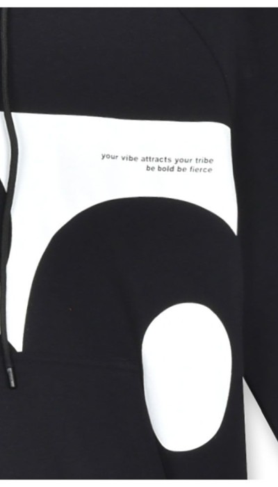 BodyTalk Ανδρική μπλούζα με κουκούλα raglan και τσέπες μαύρη