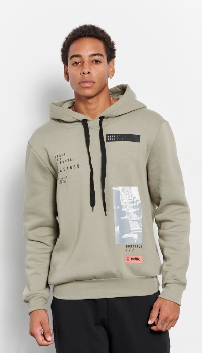 BodyTalk Ανδρική μπλούζα φούτερ με κουκούλα "Separates Frame" γκρι