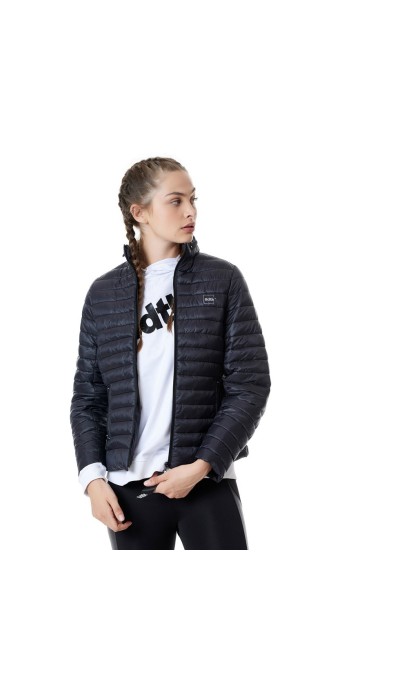 BodyTalk Γυναικείο μπουφάν puffer με κουκούλα μαύρο