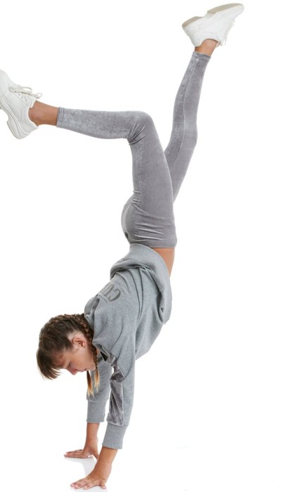 BodyTalk Παιδικό βελούδινο κολάν για κορίτσια γκρι