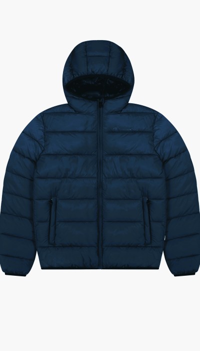 Champion Ανδρικό puffer μπουφάν με κουκούλα μπλε