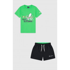 Champion Boys set t-shirt & swimshort for boys green