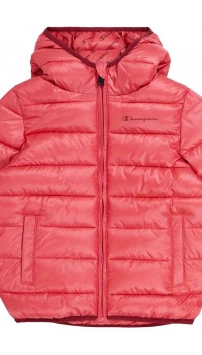 Champion Παιδικό μπουφάν με κουκούλα για κορίτσι κόκκινο