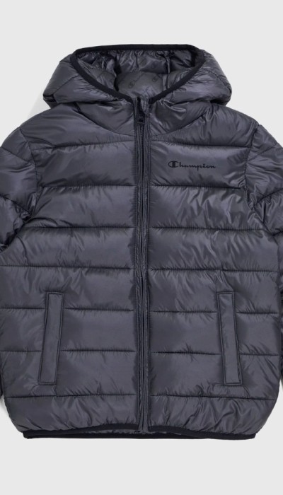 Champion Παιδικό μπουφάν με κουκούλα γκρι