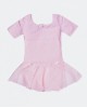 GoDance Παιδικό βαμβακερό κορμάκι μπαλέτου με φούστα και κοντό μανίκι ροζ