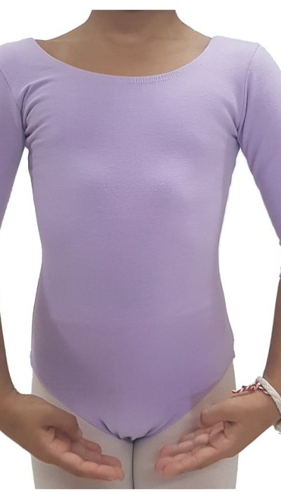 Godance Παιδικό κορμάκι μπαλέτου με 3/4 μανίκι μωβ