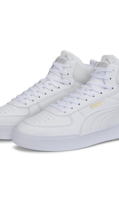 Puma Unisex Αθλητικά Παπούτσια Δερμάτινα Sneakers Caven Mid Άσπρα