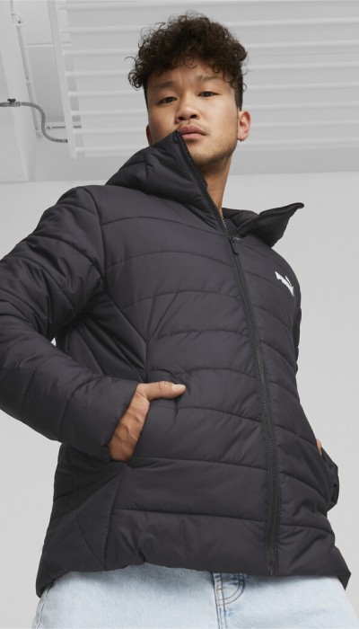 Puma Ανδρικό μπουφάν με κουκούλα Padded Jacket μαύρο