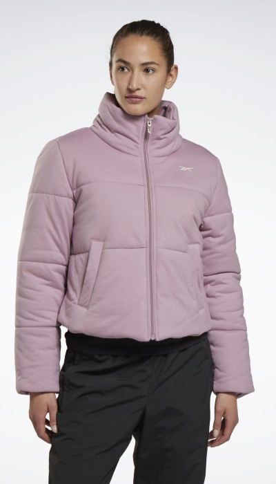 Reebok Γυναικείο μπουφάν puffer κοντό ροζ
