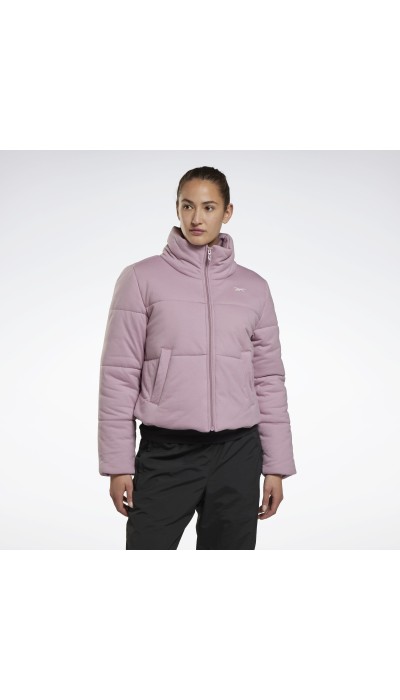 Reebok Γυναικείο μπουφάν puffer κοντό ροζ