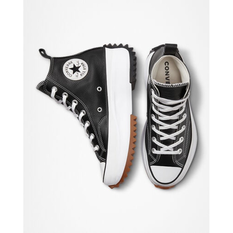 Converse Μποτάκια δερμάτινα unisex Run star hike μαύρα Converse Μποτάκια δερμάτινα unisex Run star hike μαύρα