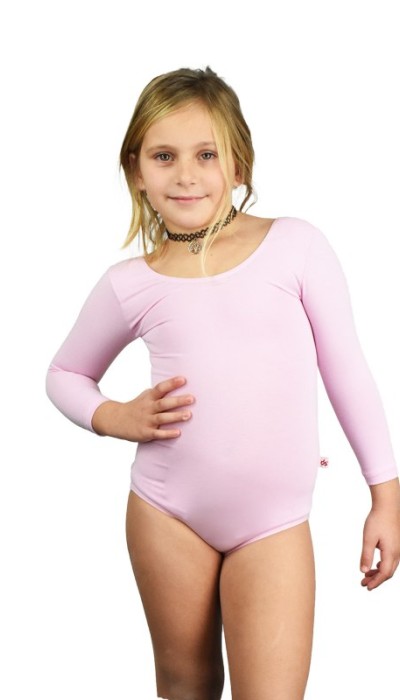 Dansport Παιδικό κορμάκι βαμβακερό 3/4 μανίκι ροζ