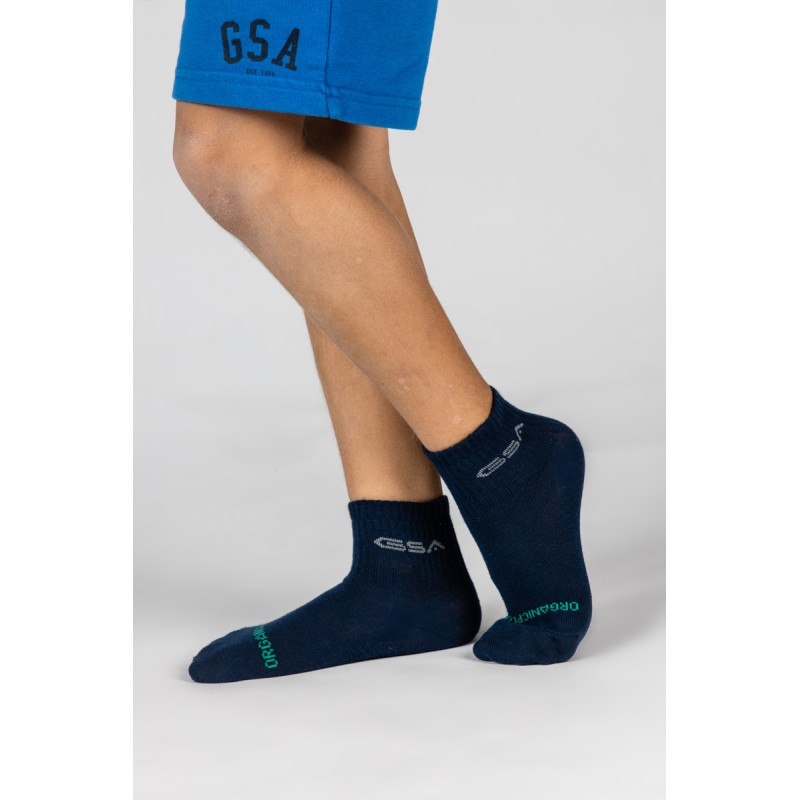 GSA 500 KIDS Quarter Socks 3Pack WHITE-GREY-BLUE