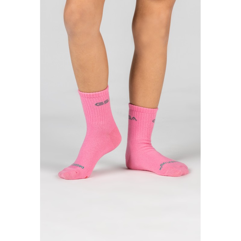 GSA 500 KIDS Quarter Socks 3Pack PINK-GREY-FUCHSIA