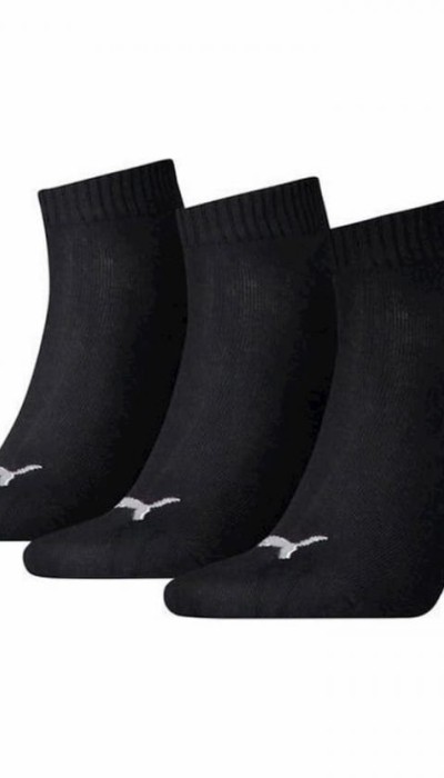 PUMA Unisex Quarter 3P Socks (Black) 