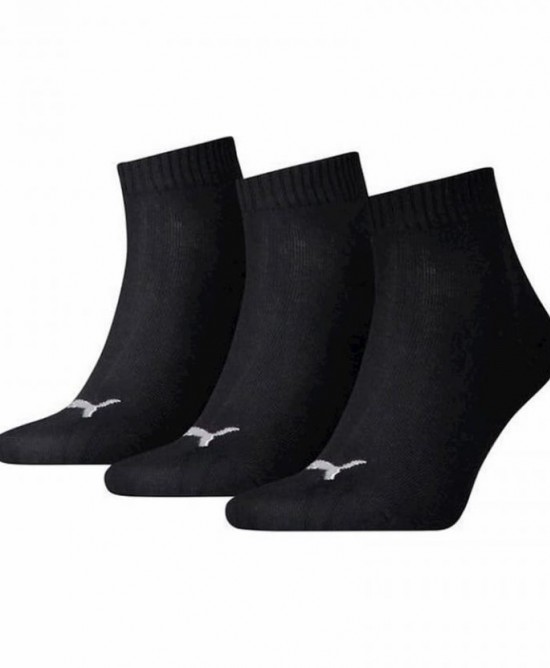 PUMA Unisex Quarter 3P Socks (Black) 