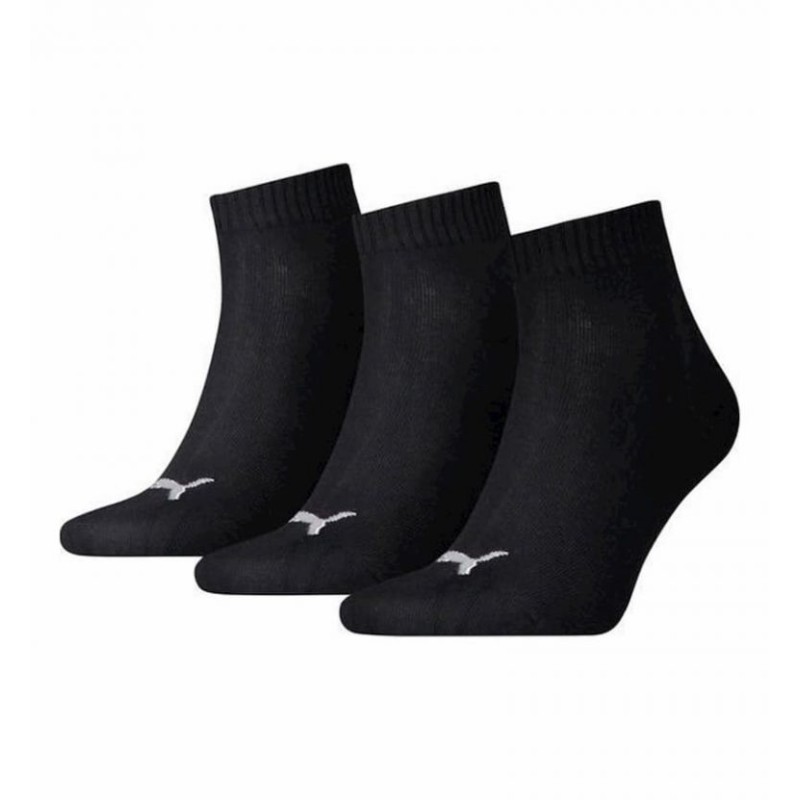 PUMA Unisex Quarter 3P Socks (Black) 