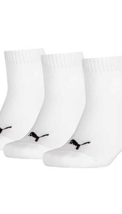PUMA Kids Quarter 3P Socks (White)