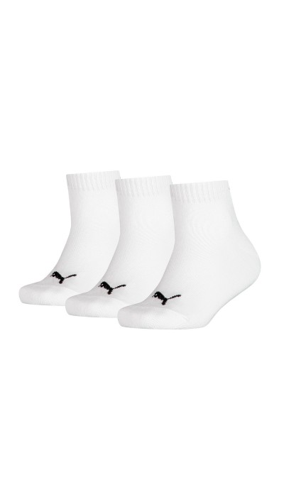 PUMA Kids Quarter 3P Socks (White)