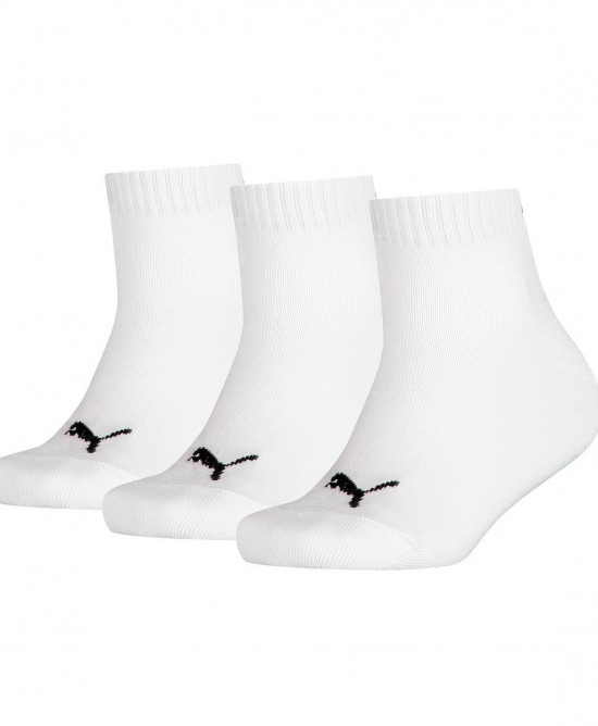 PUMA Kids Quarter 3P Socks (White)