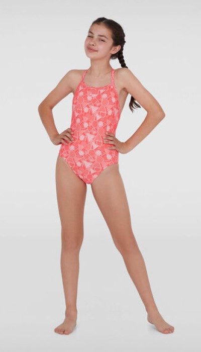 SPEEDO Junior DazzleGeo Crossover Back Swimsuit