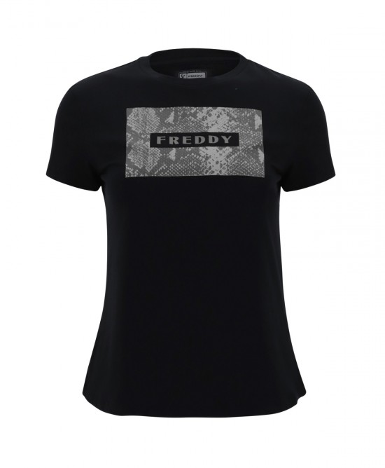 FREDDY SHORT-SLEEVE T-SHIRT WITH A SNAKE PRINT PANEL