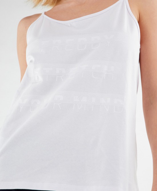 FREDDY Tank Top with thin straps and a Freddy strech your mind print