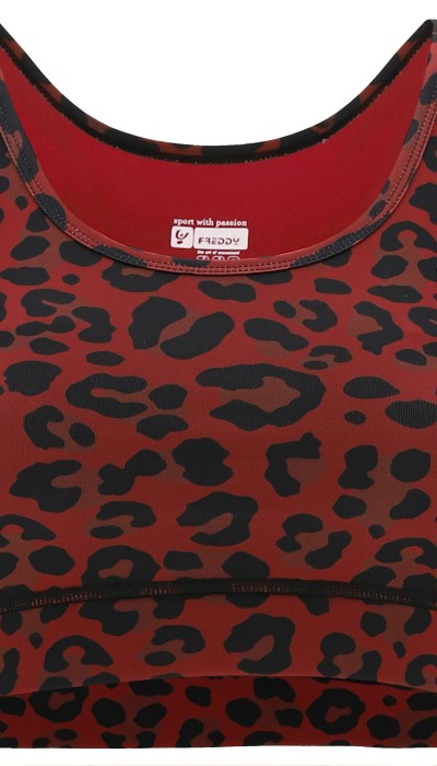 Freddy Γυναικείο μπουστάκι με print μπορντώ