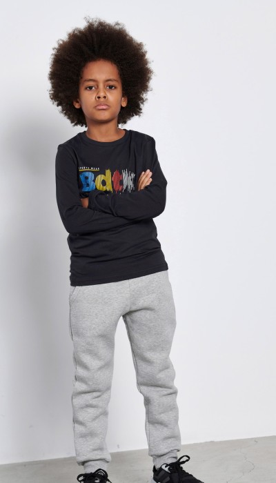 BodyTalk Unisex παιδικό παντελόνι φόρμας γκρι