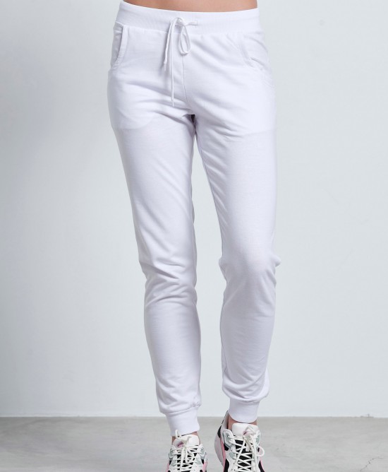 BodyTalk Γυναικείο παντελόνι φόρμας βαμβακερό άσπρο