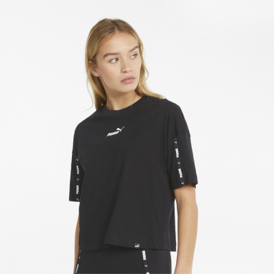 Puma Γυναικεία κοντομάνικη μπλούζα crop μαύρη