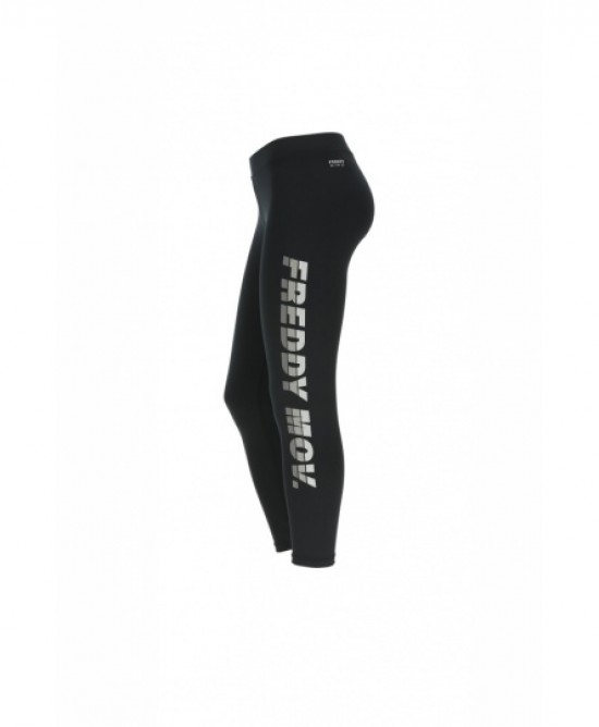 FREDDY black diwo sport leggings with inscription S0WFTP4