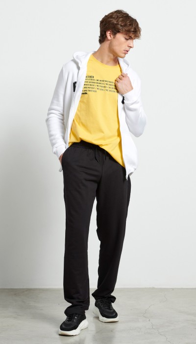 BodyTalk Ανδρικό παντελόνι φόρμας βαμβακερό μαύρο